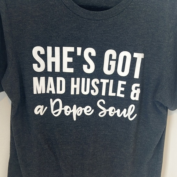 Bella Canvas Womens Cotton Blend Graphic T-Shirt Medium Soft Tee Hustle Soul‎ - Picture 15 of 16